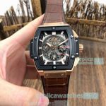 Swiss Replica Hublot Spirit of Big Bang Watch Brown Leather Strap 42mm